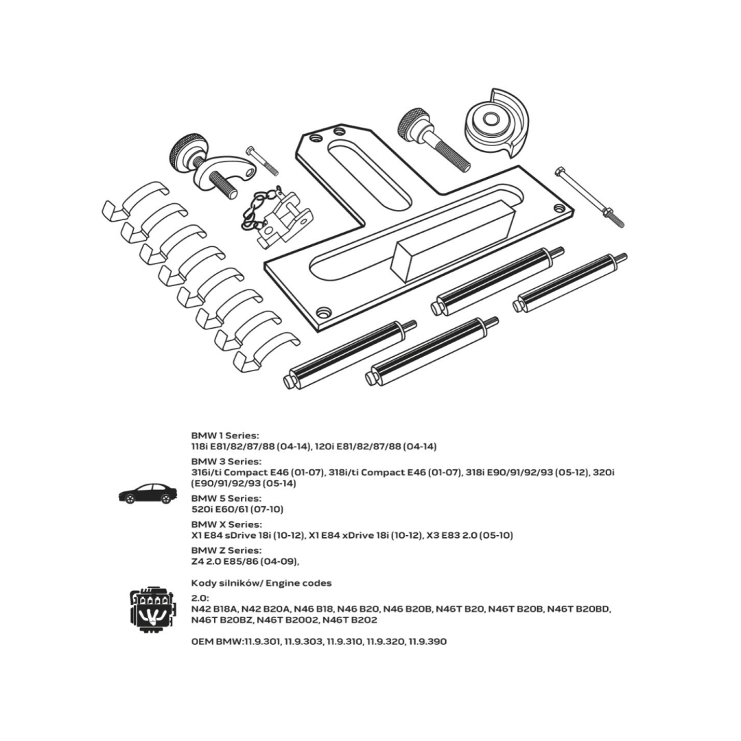 Paskirstymo veleno fiksavimo komplektas - BMW benzininiam varikliui 6