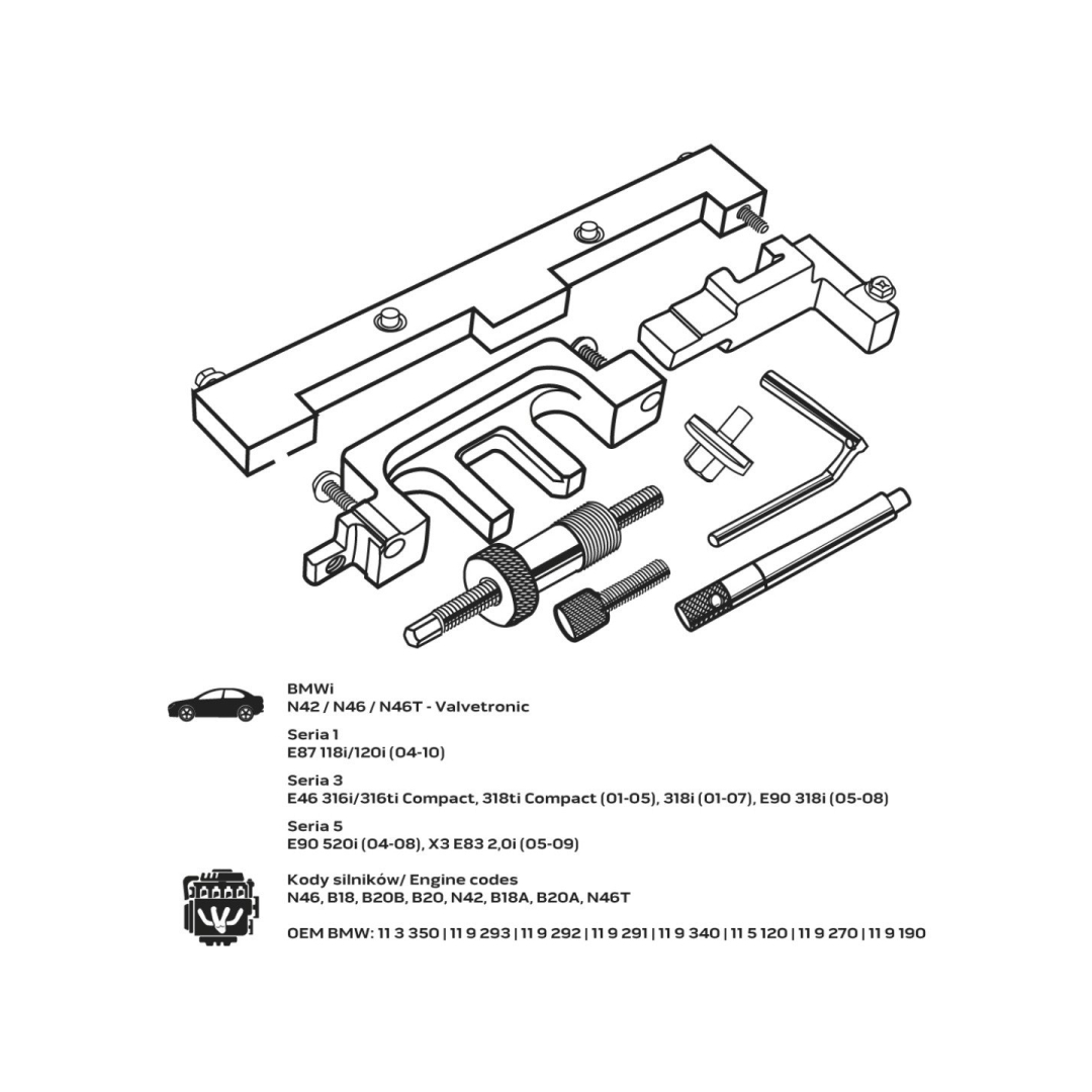 Paskirstymo veleno fiksavimo komplektas - BMW benzininiam varikliui (Valvetronic) 6