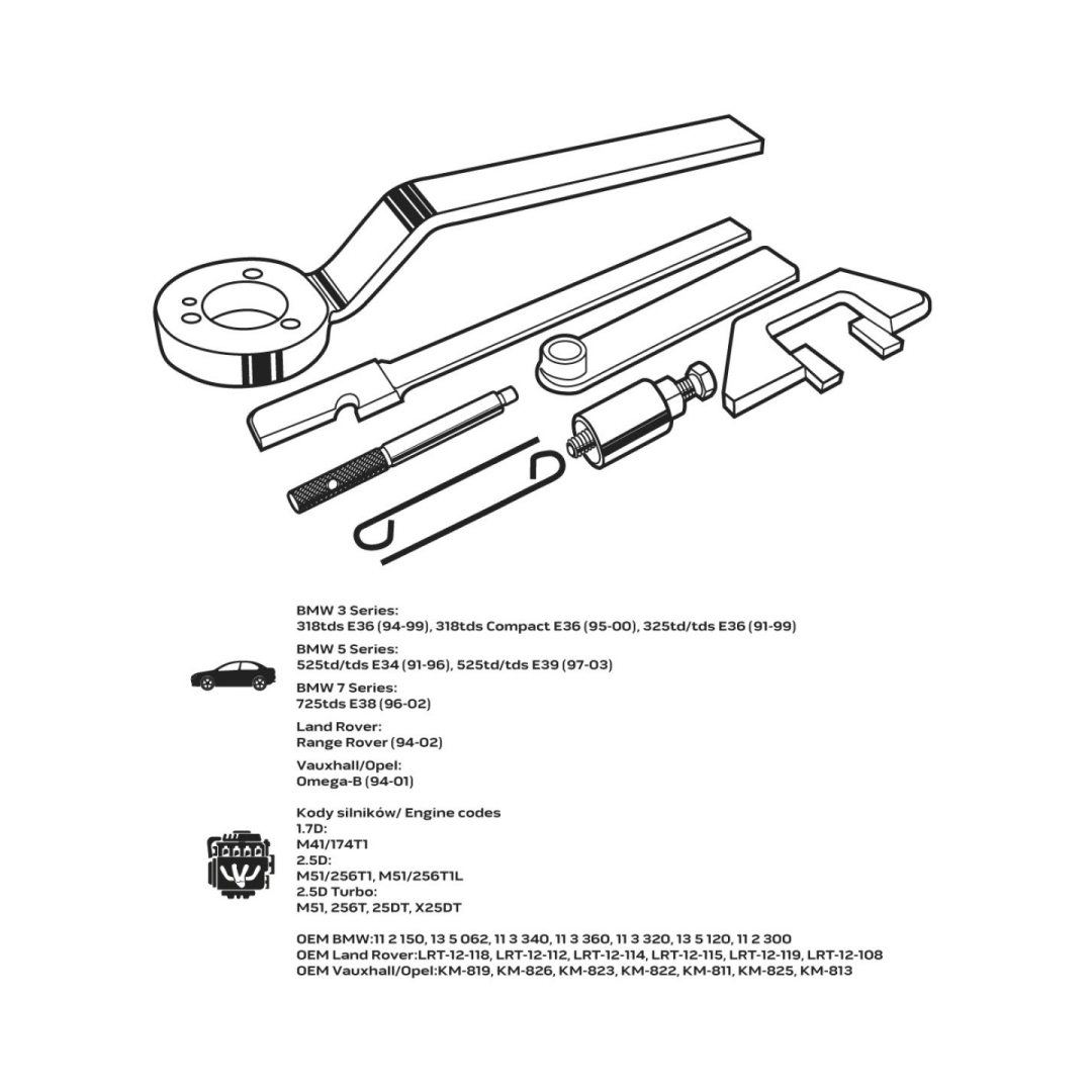 Paskirstymo veleno fiksavimo komplektas - BMW, Land Rover, Ople disel engine 6