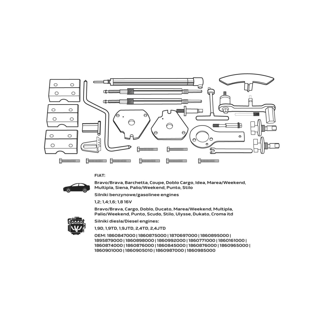 Paskirstymo veleno fiksavimo komplektas - Fiat gasoline and dyzeliniam varikliui 7