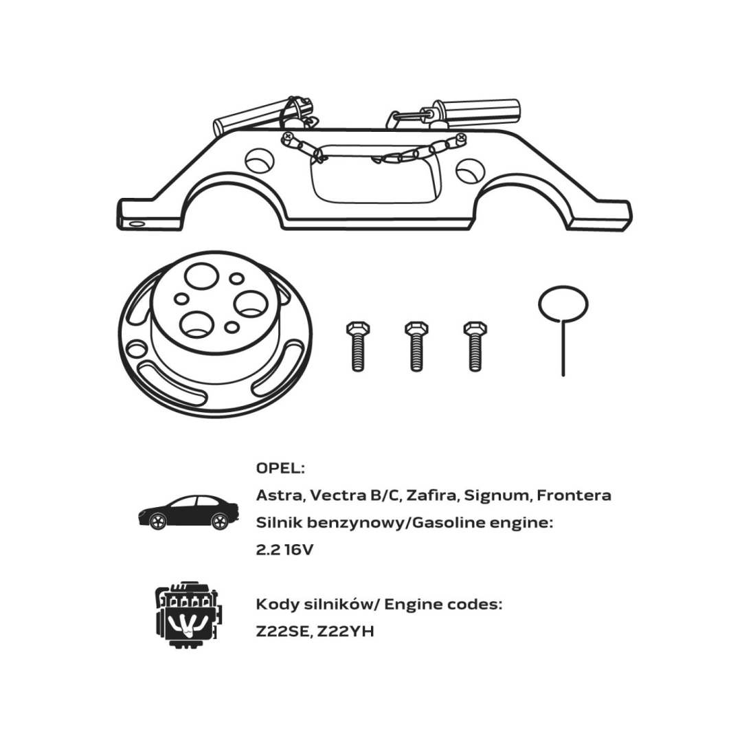 Paskirstymo veleno fiksavimo komplektas - Opel gasoline and dyzeliniam varikliui 6 Paskirstymo veleno fiksavimo komplektas - Opel gasoline and dyzeliniam varikliui 6