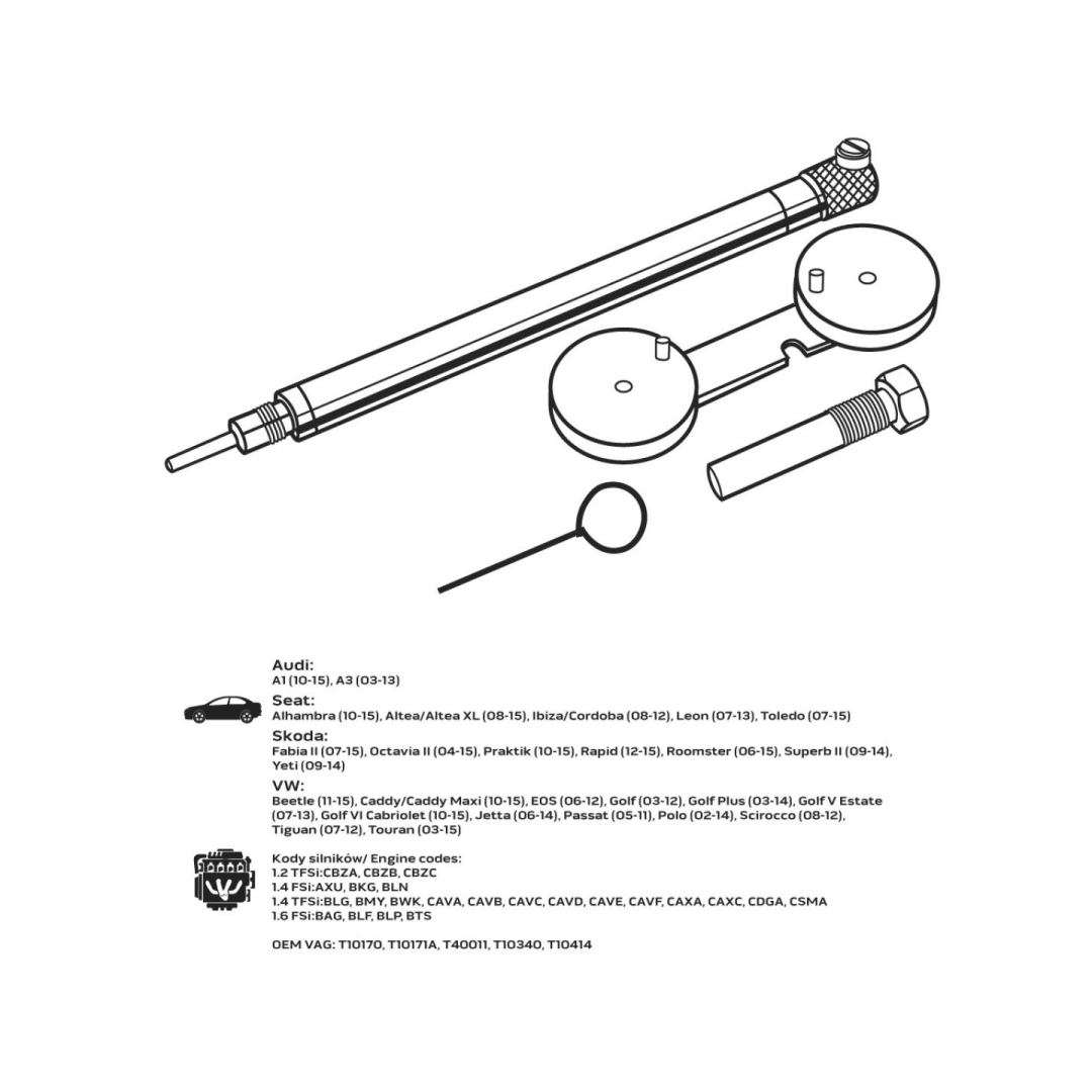 Paskirstymo veleno fiksavimo komplektas - VAG benzininiam varikliui 8