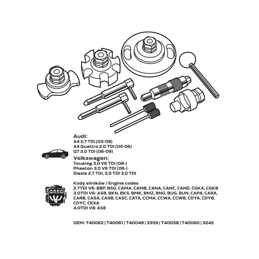 Paskirstymo veleno fiksavimo komplektas - VAG dyzeliniam varikliui 8