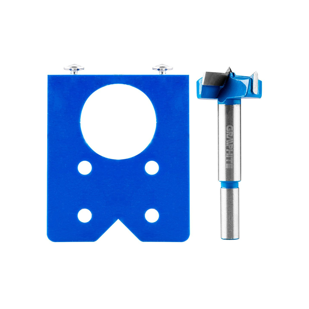 Paslėptas lankstas, kreiptuvas + grąžtas 35 mm