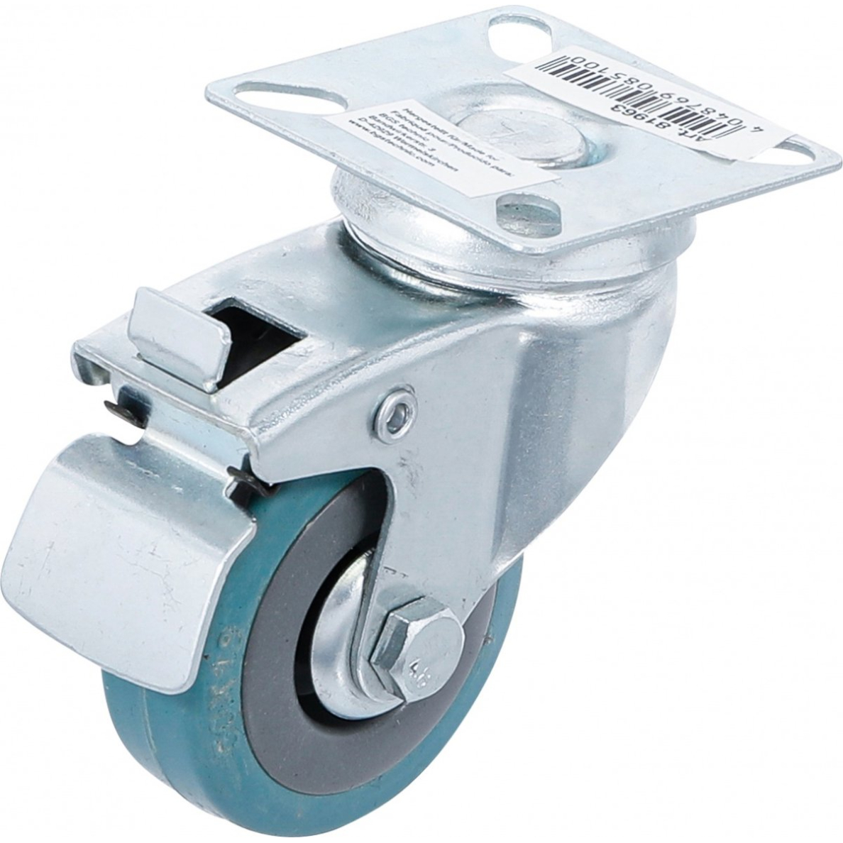 Pasukamas ratukas su stabdžiu | Guma | su montavimo plokšte | Ø 50 mm (81963) Pasukamas ratukas su stabdžiu | Guma | su montavimo plokšte | Ø 50 mm (81963)