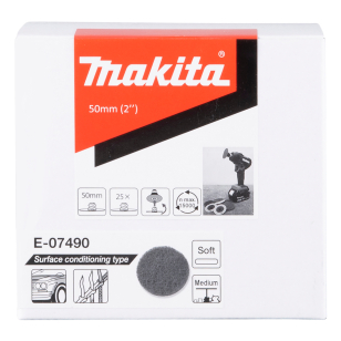 Paviršiaus paruošimo padas Makita E-07490, 50mm, vidutinio minkštumo, 25vnt./kompl.