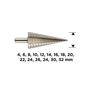 Pakopinis grąžtas 4-32 mm 8