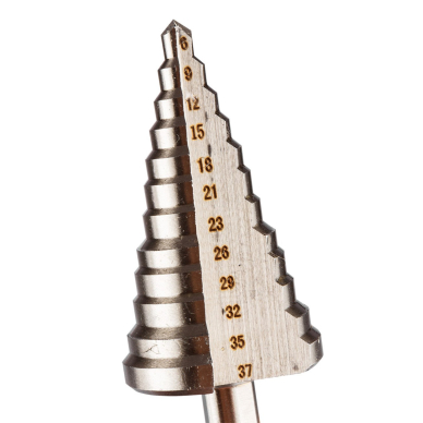 Pakopinis grąžtas 6-37 mm 6 Pakopinis grąžtas 6-37 mm 6