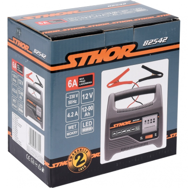 Pakrovėjas akumuliatoriams Sthor, 6A / 12V / 90 Ah, LED 2 Pakrovėjas akumuliatoriams Sthor, 6A / 12V / 90 Ah, LED 2