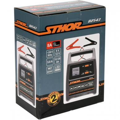 Pakrovėjas akumuliatoriams Sthor, 8A / 12V / 120 Ah, LED 2 Pakrovėjas akumuliatoriams Sthor, 8A / 12V / 120 Ah, LED 2