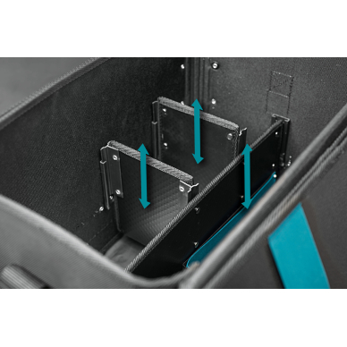 Papildomai sutvirtintas įrankių krepšys su reguliuojamais skyriais Makita E-15394 4 Papildomai sutvirtintas įrankių krepšys su reguliuojamais skyriais Makita E-15394 4