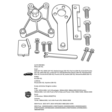 Paskirstymo veleno fiksavimo komplektas - Fiat/GM benzininiam varikliui 6