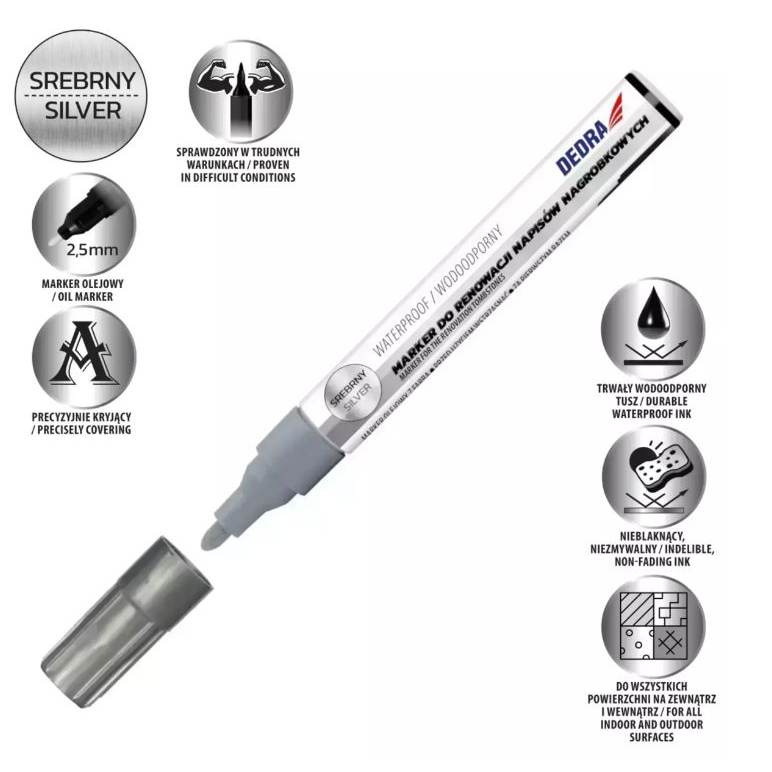 Žymeklis DEDRA M89Z72, sirabrinis, 1 vnt. Žymeklis DEDRA M89Z72, sirabrinis, 1 vnt.