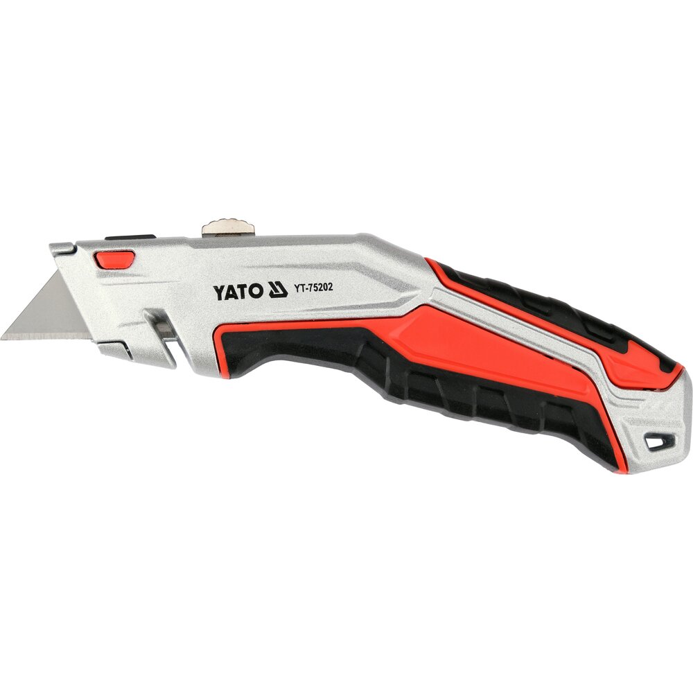 Peilis su ištraukiamomis trapecinėmis geležtėmis (YT-75202) Peilis su ištraukiamomis trapecinėmis geležtėmis (YT-75202)