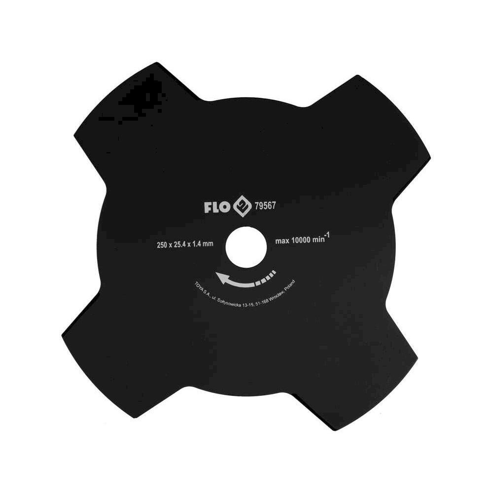 Peilis trimeriui / žoliapjovei | 4 kampų ašmenys | 250 mm / 25,4 mm (79567)