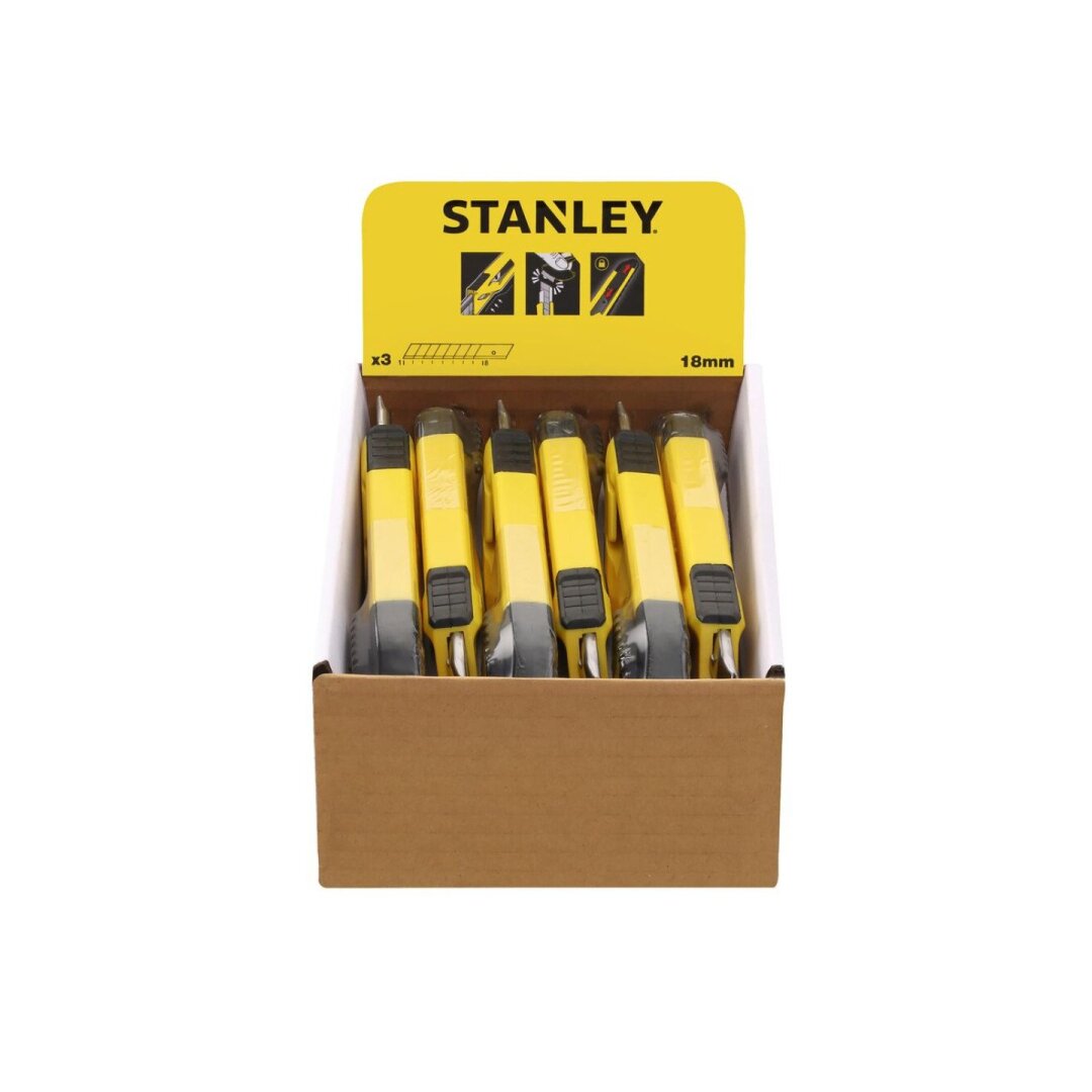 Peilis 3 ašmenų 18mm pakuote x 12vnt 3 Peilis 3 ašmenų 18mm pakuote x 12vnt 3