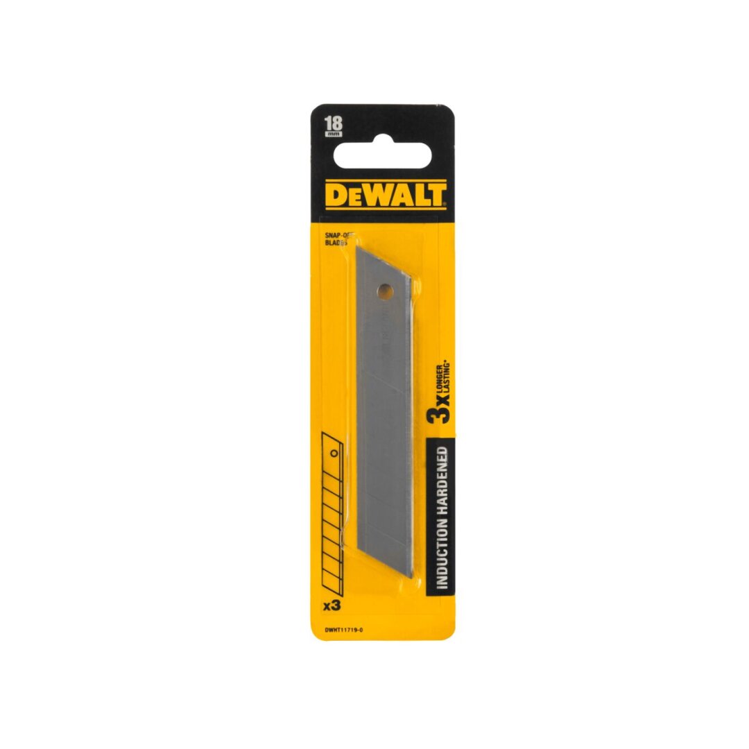 Peiliuko ašmenys 18 mm; 3 vnt., DeWalt DWHT11719-0 Peiliuko ašmenys 18 mm; 3 vnt., DeWalt DWHT11719-0