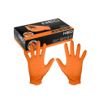Perforuotos nitrilo pirštinės, oranžinės, 50 vienetų, L dydis
