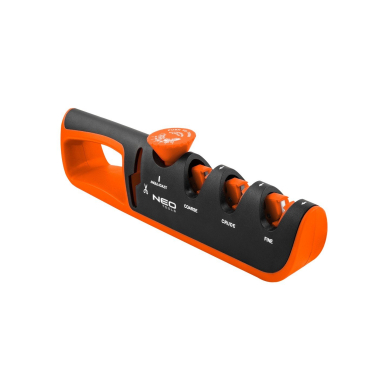 Peilių ir žirklių galąstuvas su reguliuojamu galandinimo kampu