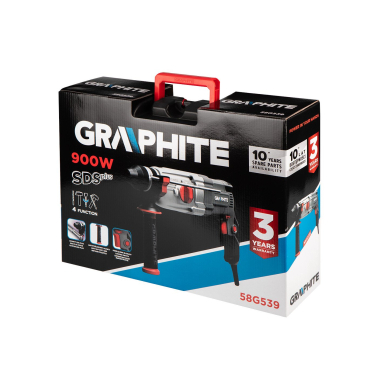 Perforatorius GRAPHITE 58G539, SDS+ 900W, lagamine 1 Perforatorius GRAPHITE 58G539, SDS+ 900W, lagamine 1