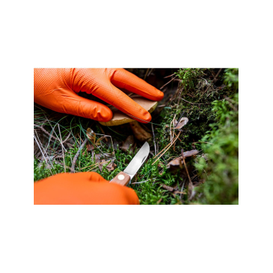 Perforuotos nitrilo pirštinės, oranžinės, 50 vienetų, L dydis 4