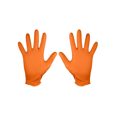 Perforuotos nitrilo pirštinės, oranžinės, 50 vienetų, XL dydis 6