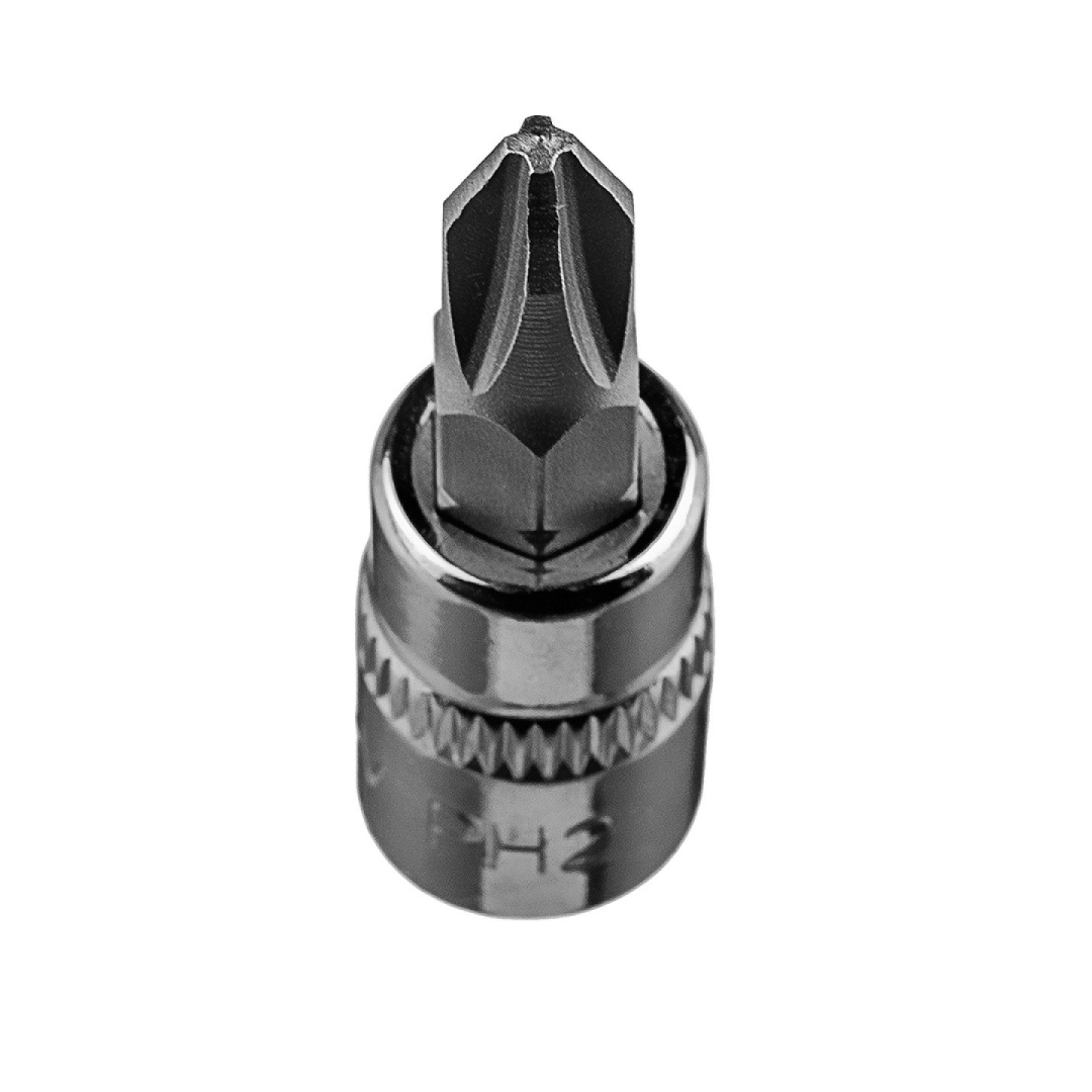 PH2 atsuktuvo antgalis su 1/4" galvutė, trumpas, 37 mm 2