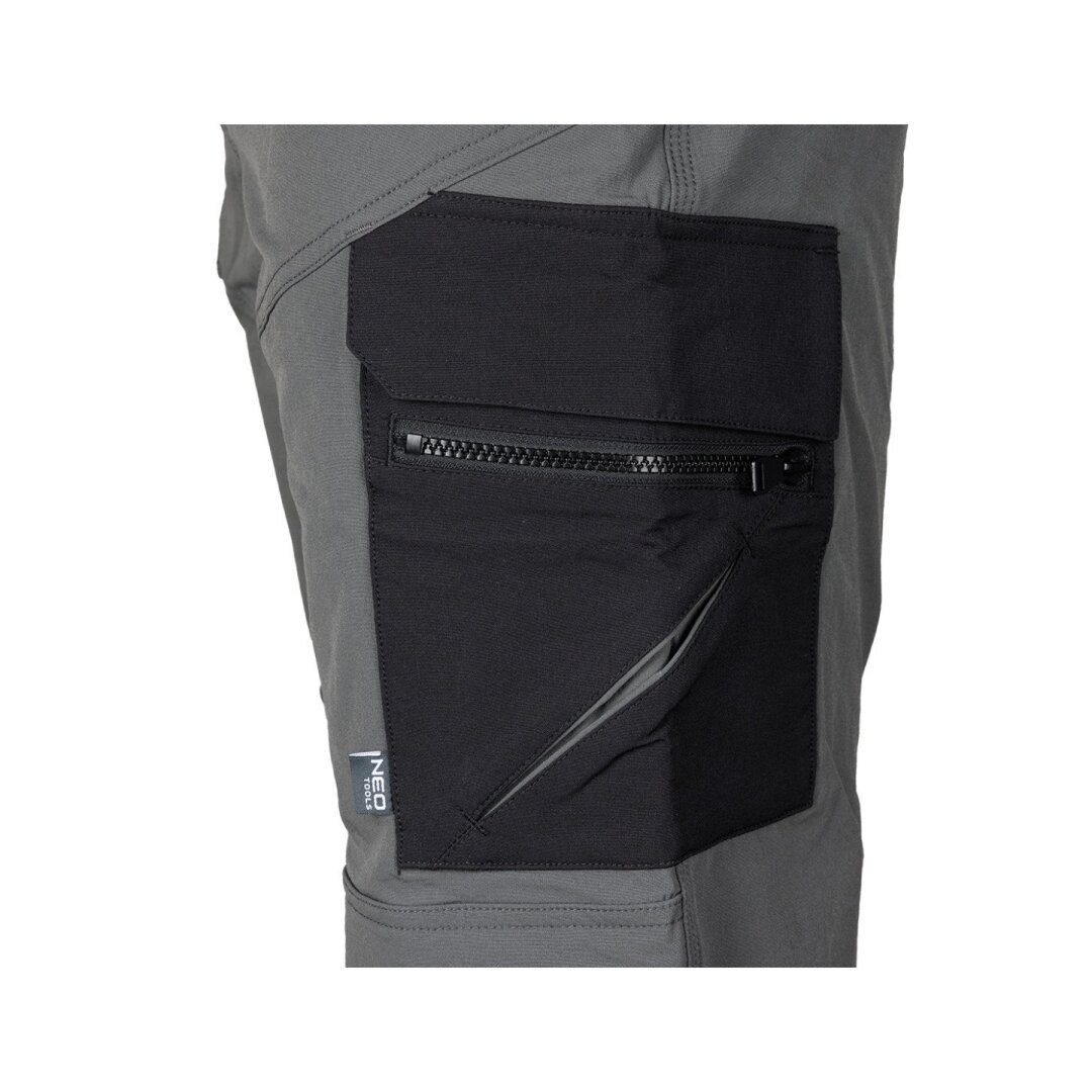 Pilkos/juodos, „Mix&Match“ darbo kelnės, 4 kryptimis tempiamos, dydis L 5