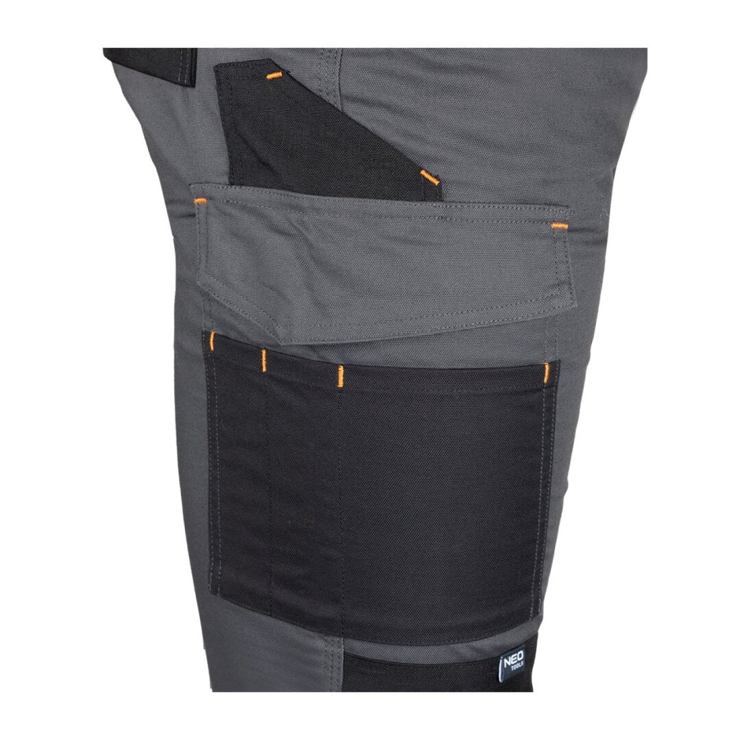 Pilkos/juodos spalvos „Mix&Match“ darbo kelnės, drobė, sutvirtintos „Cordura“ medžiaga, dydis L 3