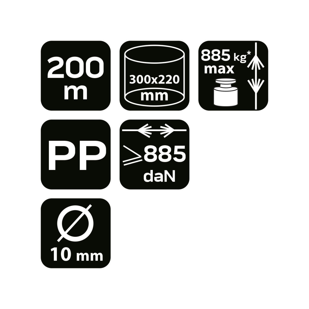 Pintas polipropileninis valas fi 10 200m 7