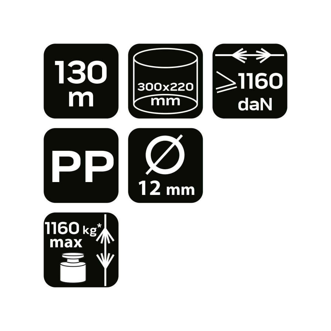 Pintas polipropileninis valas fi 12 130m 7