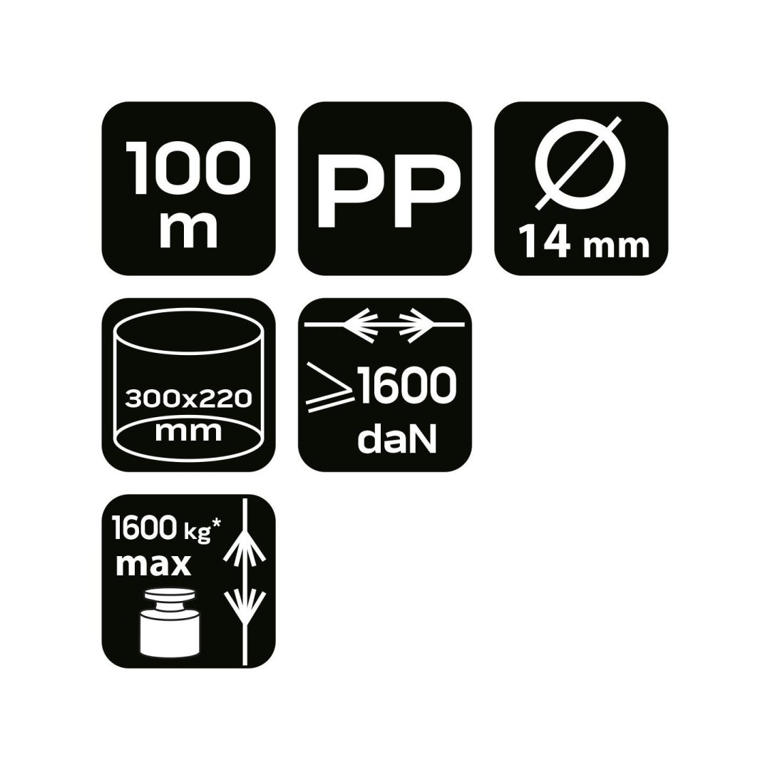 Pintas polipropileninis valas fi 14 100m 7