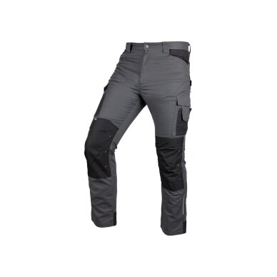 Pilkos/juodos spalvos „Mix&Match“ darbo kelnės, drobė, sutvirtintos „Cordura“ medžiaga, dydis S