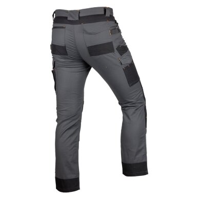 Pilkos/juodos spalvos „Mix&Match“ darbo kelnės, drobė, sutvirtintos „Cordura“ medžiaga, dydis XL 1