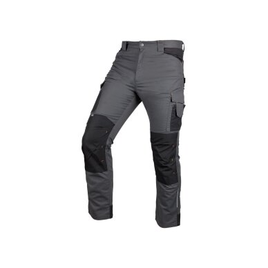 Pilkos/juodos spalvos „Mix&Match“ darbo kelnės, drobė, sutvirtintos „Cordura“ medžiaga, dydis XL