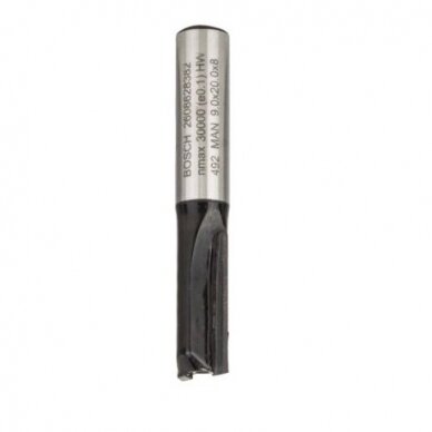 Pirštinė freza Bosch HM B=9 mm, l=20 mm, 2608628382 Pirštinė freza Bosch HM B=9 mm, l=20 mm, 2608628382