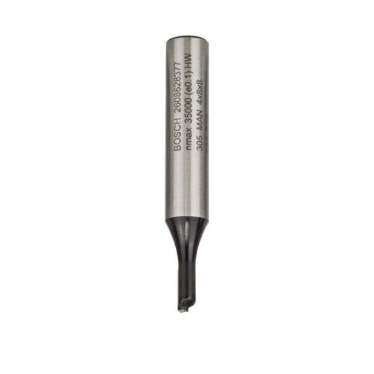 Pirštinė freza Bosch HM B=4 mm, l=8 mm, 2608628377 Pirštinė freza Bosch HM B=4 mm, l=8 mm, 2608628377