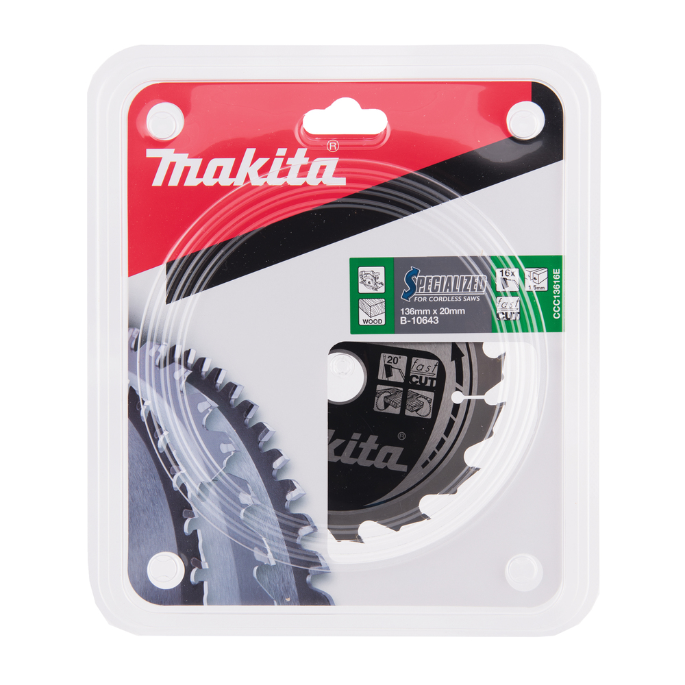 Pjovimo diskas 136x20x1,5mm 16T 20° DSS501 Makita B-10643 1 Pjovimo diskas 136x20x1,5mm 16T 20° DSS501 Makita B-10643 1