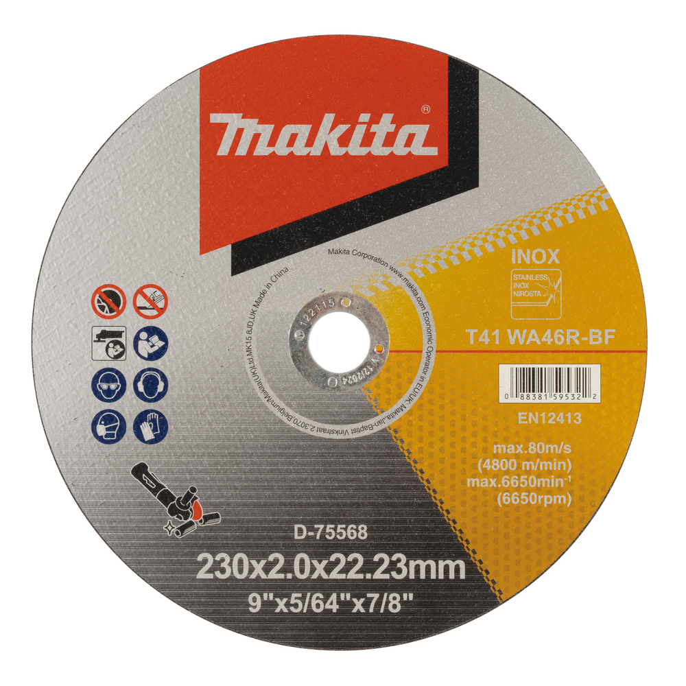 Pjovimo diskas Makita D-75568, 230X2MM, (WA46R), INOX