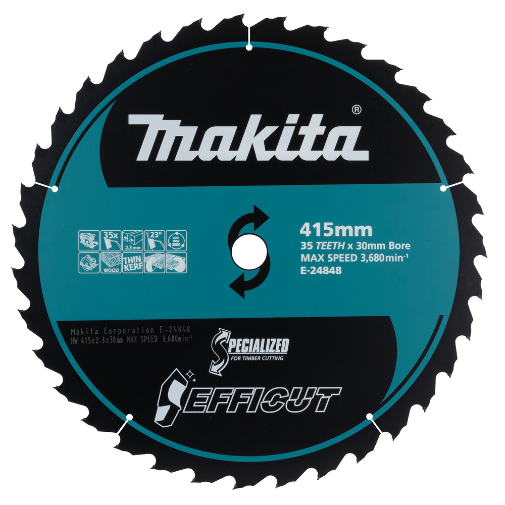 Pjovimo diskas Makita E-24848, 415X2,3x30mm, 23°, T35 Pjovimo diskas Makita E-24848, 415X2,3x30mm, 23°, T35