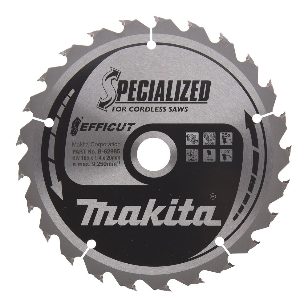 Pjovimo diskas Makita B-62985, 165X1.4X20mm, 23°, T25, 1 vnt. Pjovimo diskas Makita B-62985, 165X1.4X20mm, 23°, T25, 1 vnt.