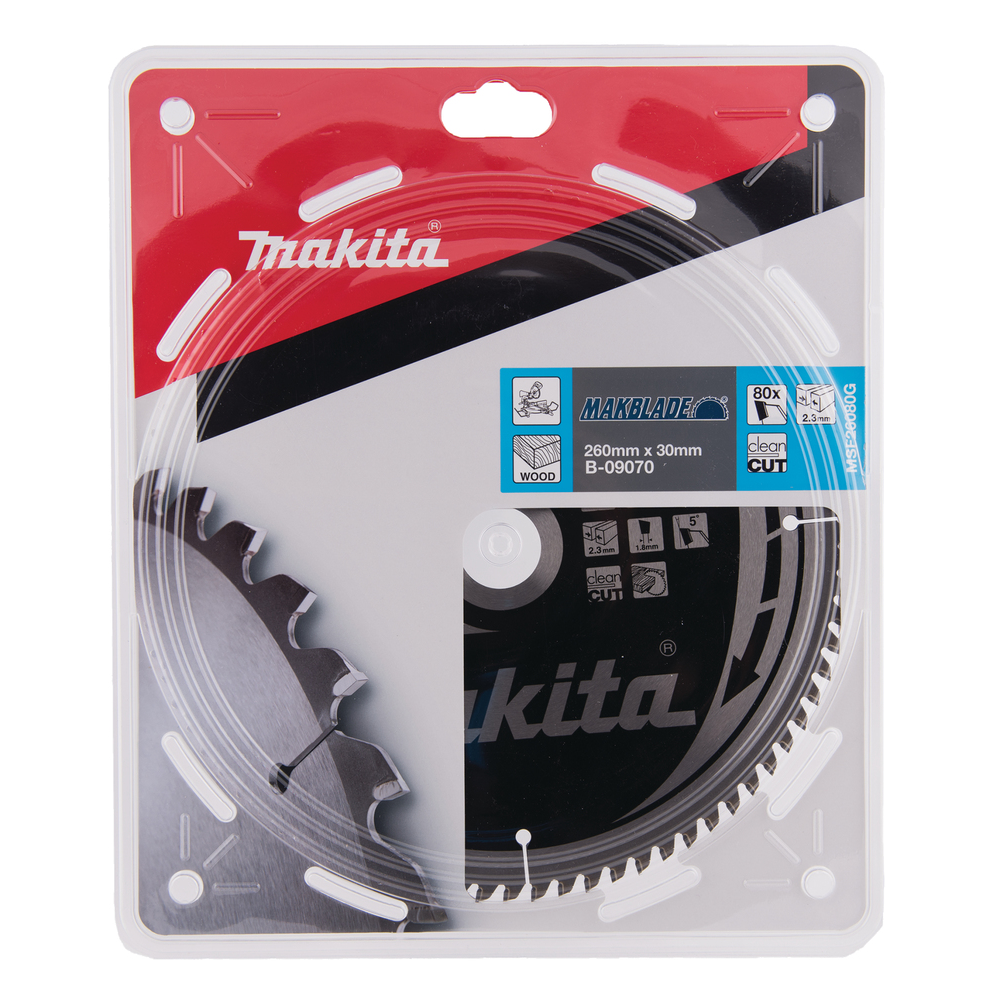 Pjovimo diskas Makita MAKBLADE B-32845, 260x2,3x30 mm, 80T, 5° 2 Pjovimo diskas Makita MAKBLADE B-32845, 260x2,3x30 mm, 80T, 5° 2