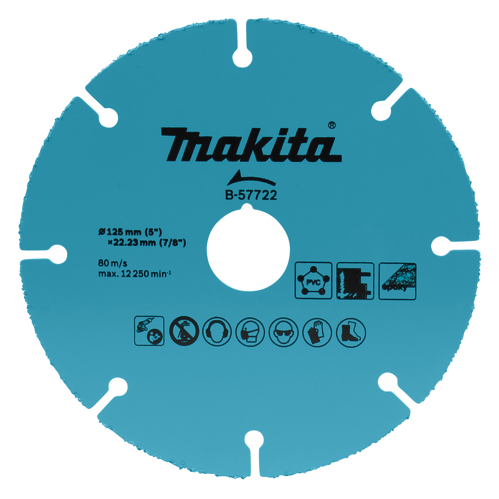 Pjovimo diskas su kietmetalio grūdeliais Makita B-57722, 125 mm Pjovimo diskas su kietmetalio grūdeliais Makita B-57722, 125 mm