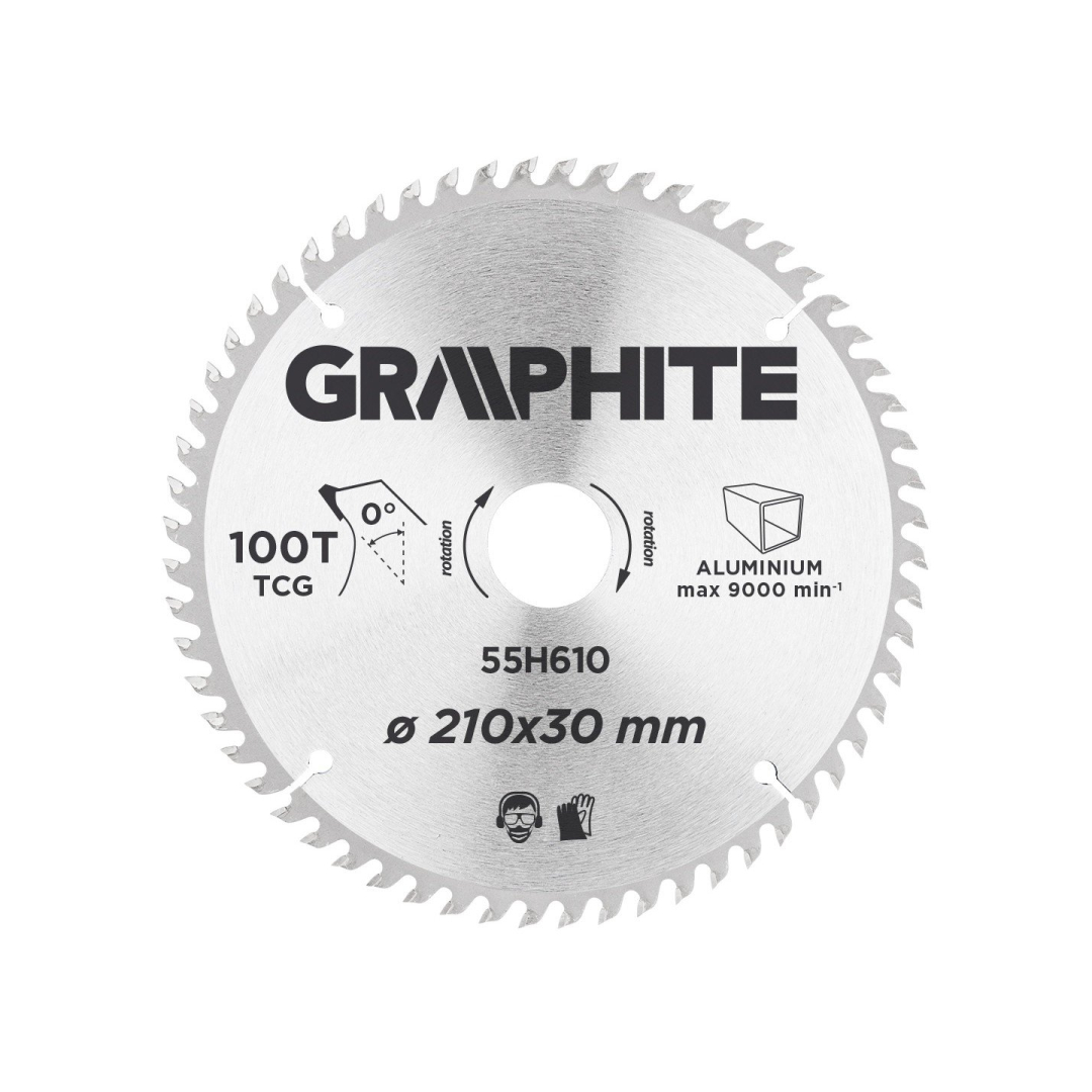 Pjovimo diskas, 210 x 30 mm, 100 dantukai, ALU Pjovimo diskas, 210 x 30 mm, 100 dantukai, ALU