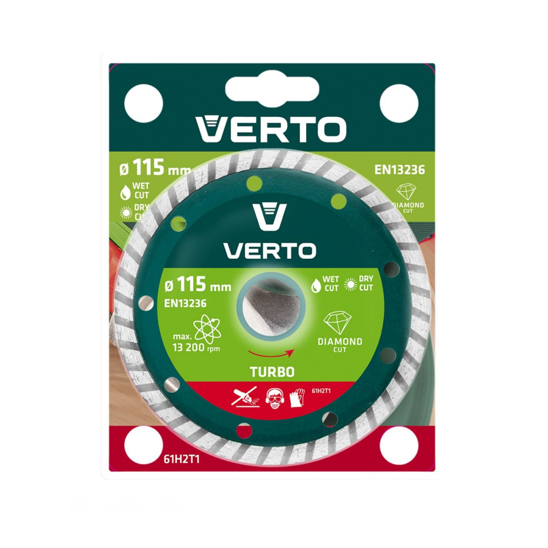 Pjovimo diskas, deimantinis, Turbo, 115mm. 1 Pjovimo diskas, deimantinis, Turbo, 115mm. 1