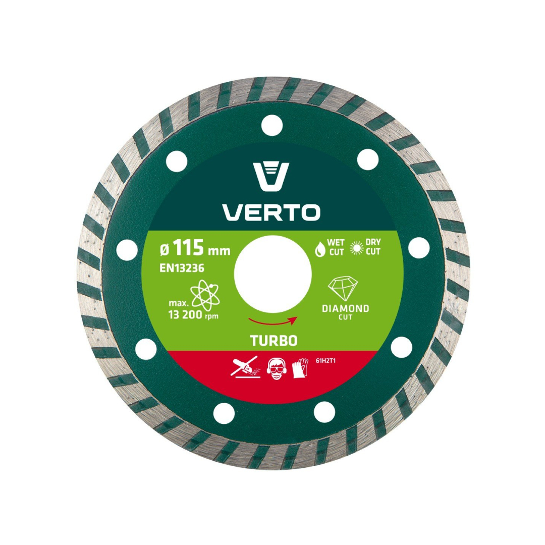 Pjovimo diskas, deimantinis, Turbo, 115mm. Pjovimo diskas, deimantinis, Turbo, 115mm.