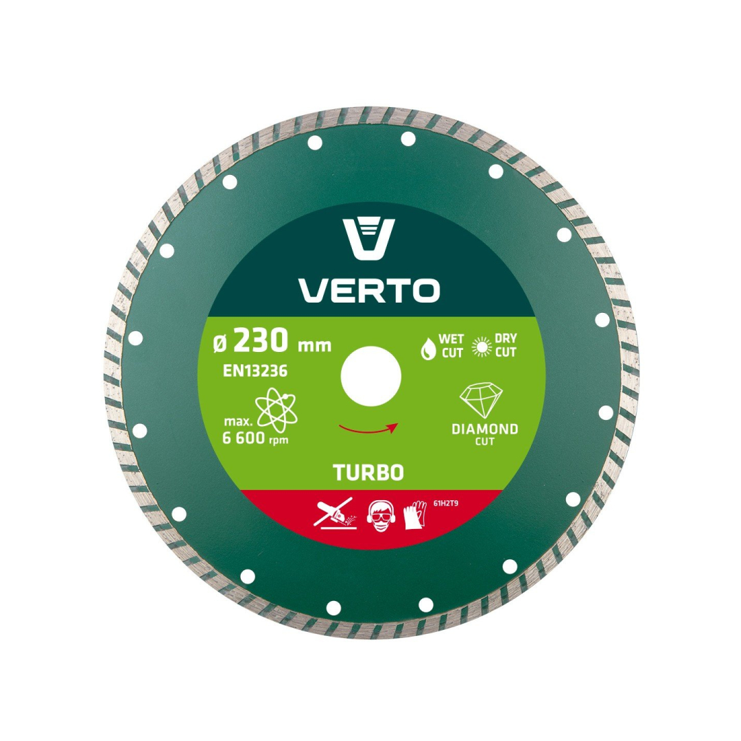 Pjovimo diskas, deimantinis, Turbo, 230mm. Pjovimo diskas, deimantinis, Turbo, 230mm.