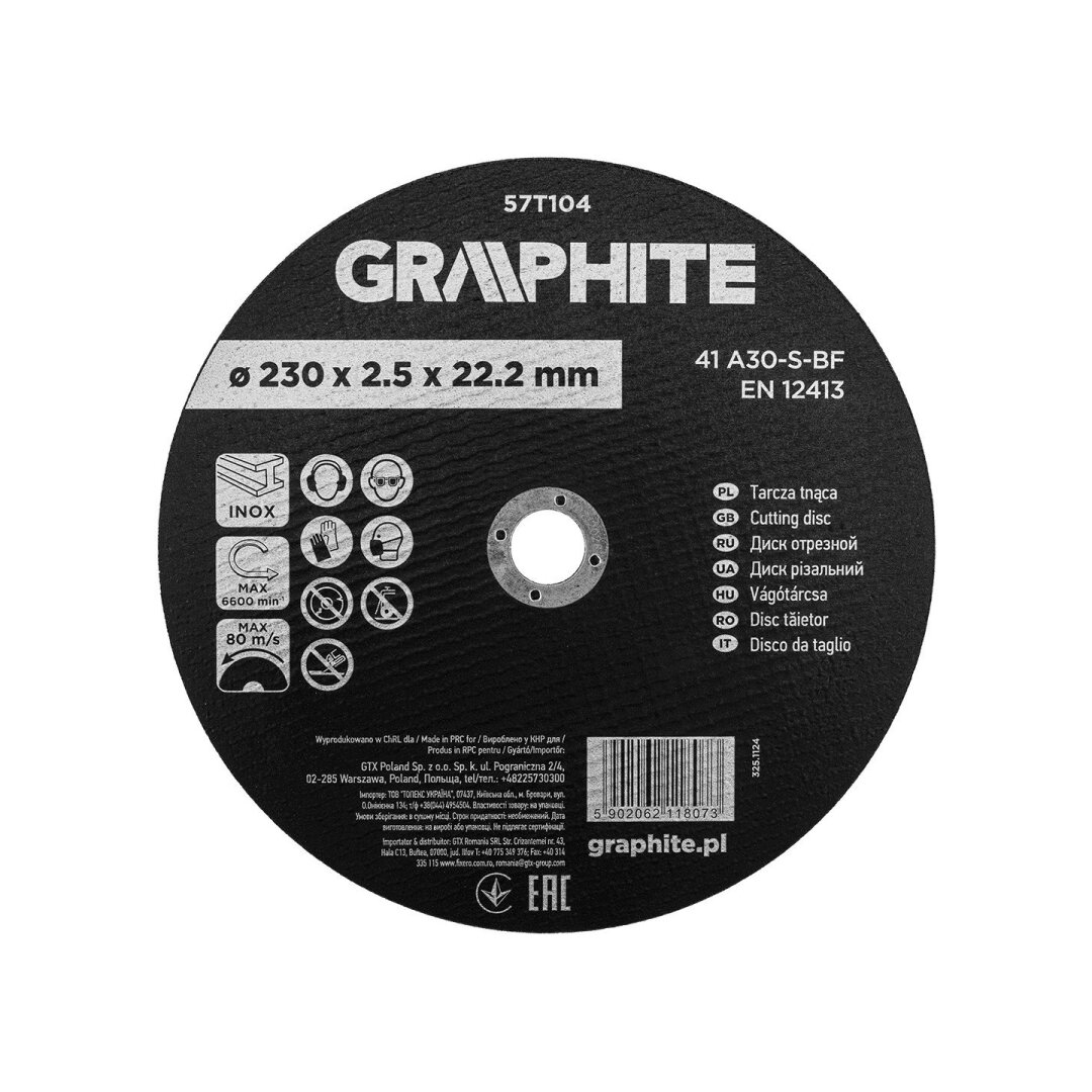 Pjovimo diskas, metalo/Inox 230 x 2,5 x 22,2 mm, 41 A30-S-BF „Corunsum“ Pjovimo diskas, metalo/Inox 230 x 2,5 x 22,2 mm, 41 A30-S-BF „Corunsum“