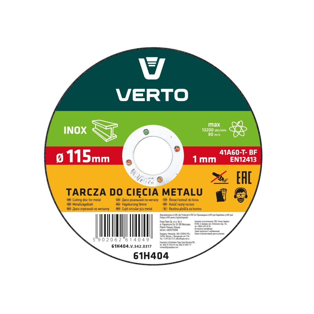 Pjovimo diskas metalui 115x22x1,0mm.