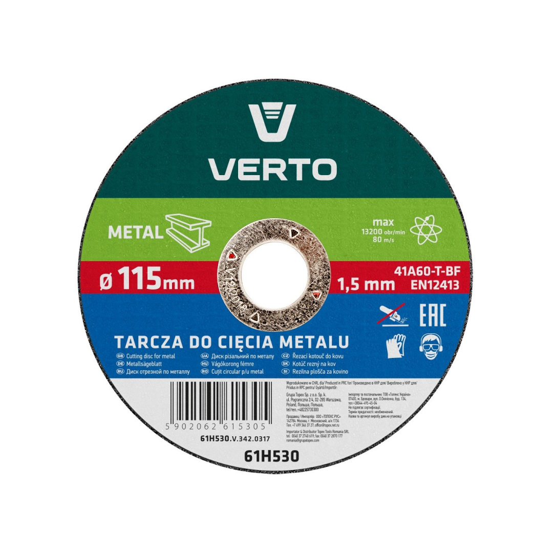 Pjovimo diskas metalui T41, 115 x 1.5 x 22 mm Pjovimo diskas metalui T41, 115 x 1.5 x 22 mm